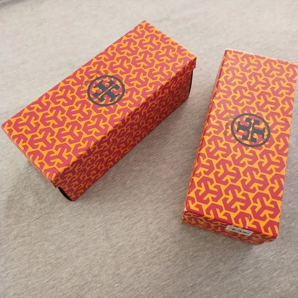 Two Tory Burch Shoe Boxes With Bold Geometric Designs - Empty